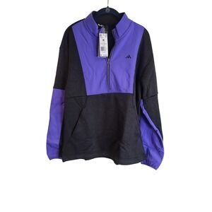 Adidas Go-To DWR Half-Zip Golf Pullover Black Cobalt Blue IZ2931 Mens Medium